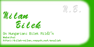 milan bilek business card